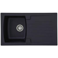 SPÜLE 1712BOSTON86X50S  - Schwarz, Trend, Glas/Kunststoff (86/20/50cm) - Respekta