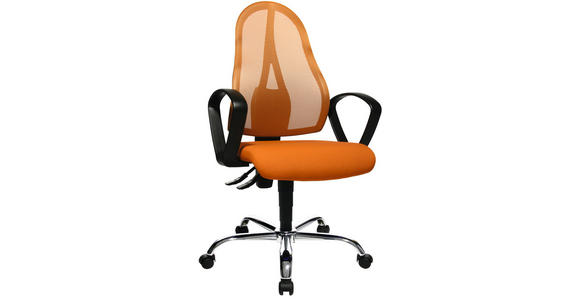 DREHSTUHL in Netzbespannung, Webstoff Orange, Schwarz, Chromfarben - Chromfarben/Schwarz, Design, Kunststoff/Textil (48/103-111/48cm) - Novel