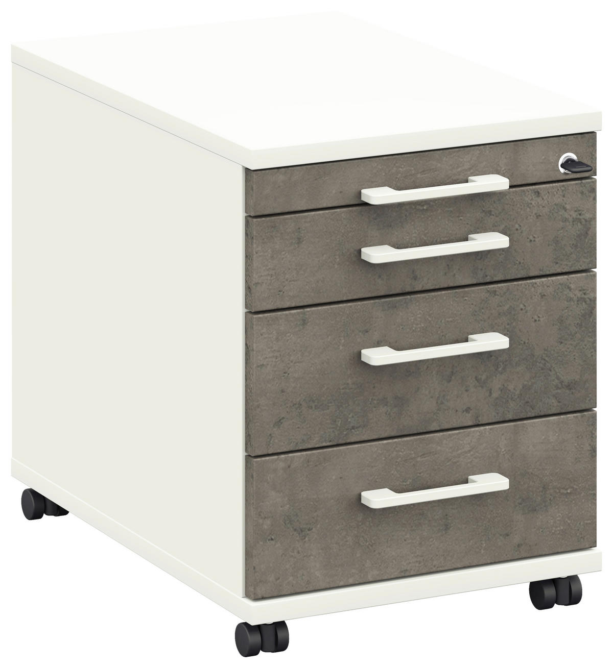 ROLLCONTAINER Graphitfarben, Weiß  - Graphitfarben/Weiß, Design, Holzwerkstoff/Kunststoff (42,7/54,4/60cm) - Moderano