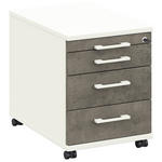 ROLLCONTAINER Graphitfarben, Weiß  - Graphitfarben/Weiß, Design, Holzwerkstoff/Kunststoff (42,7/54,4/60cm) - Moderano