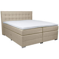 BOXSPRINGBETT 180/200 cm  in Beige  - Chromfarben/Beige, Konventionell, Kunststoff/Textil (180/200cm) - Boxxx