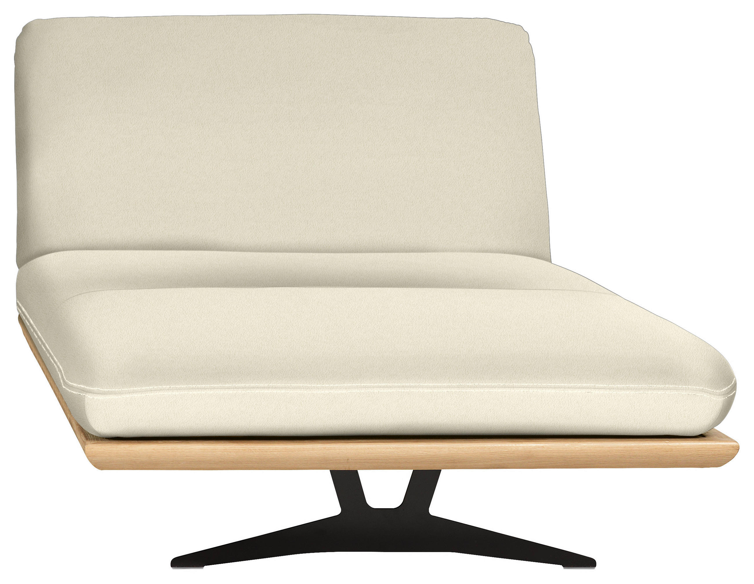 OTTOMANE Naturfarben Echtleder  - Beige/Schwarz, Design, Leder/Holz (114/92/165-218cm) - Dieter Knoll