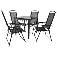 GARTENTISCHGRUPPE  - Anthrazit/Schwarz, Basics, Glas/Textil - Gardenson