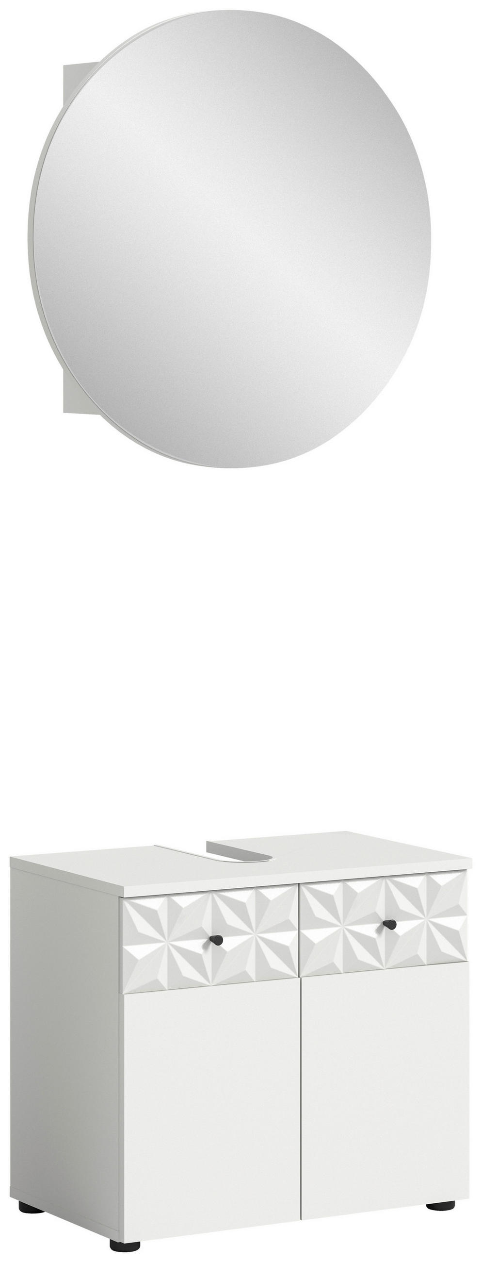 BADEZIMMER 2-teilig  in 60 cm  - Schwarz/Weiß, MODERN, Glas/Holzwerkstoff (60cm) - MID.YOU