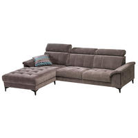 SEDEŽNA GARNITURA, flis rjava  - rjava, Konvencionalno, tekstil/les - Milax