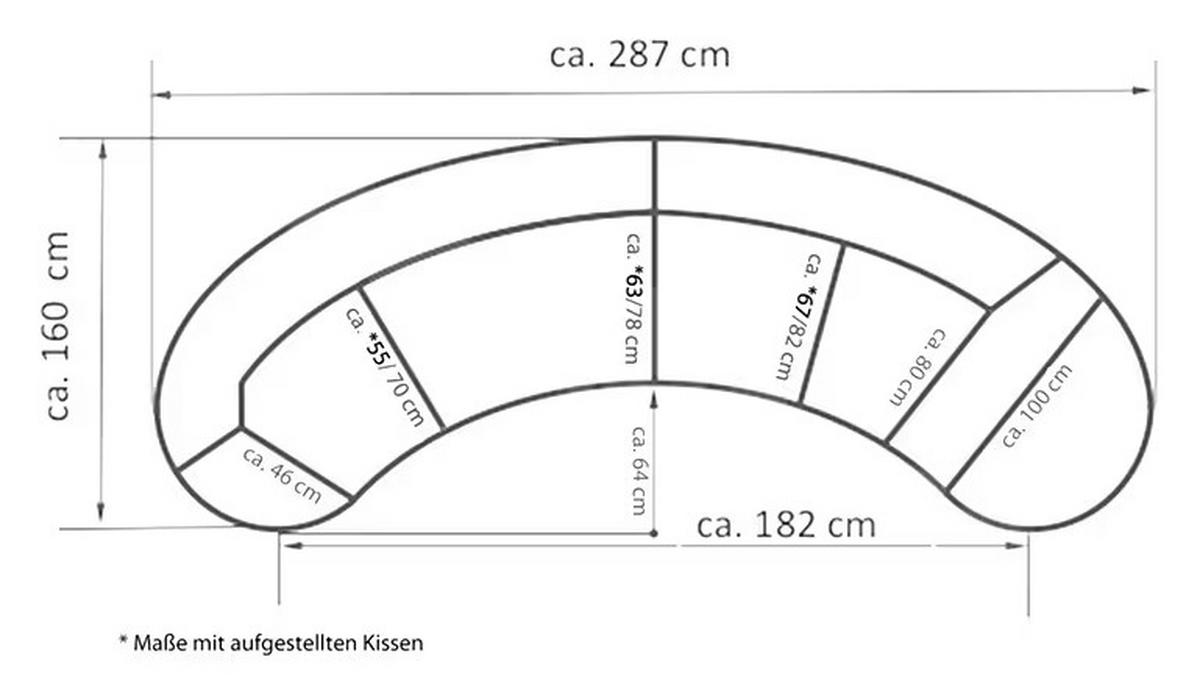 Wohnlandschaft inkl. Hocker tekstil  tamno zelena   - maslinasto zelena/tamno zelena, Design, tekstil/plastika (300/160cm) - Livetastic