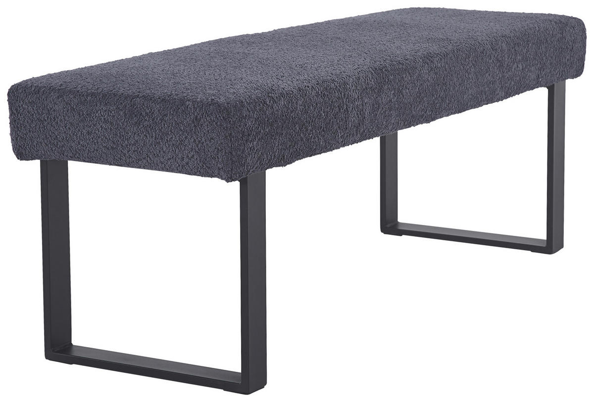 SITZBANK in Metall, Textil Dunkelgrau  - Dunkelgrau/Schwarz, KONVENTIONELL, Textil/Metall (140/49/47cm) - MID.YOU