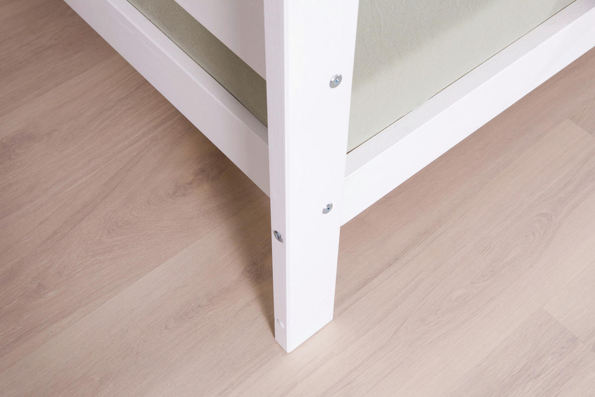 BODENBETT 90/200 cm Weiss  - Weiss/Naturfarben, Modern, Holz (90/200cm) - MID.YOU