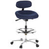 DREHHOCKER Flachgewebe Blau  - Blau/Silberfarben, Basics, Kunststoff/Textil (50/106/40cm) - MID.YOU