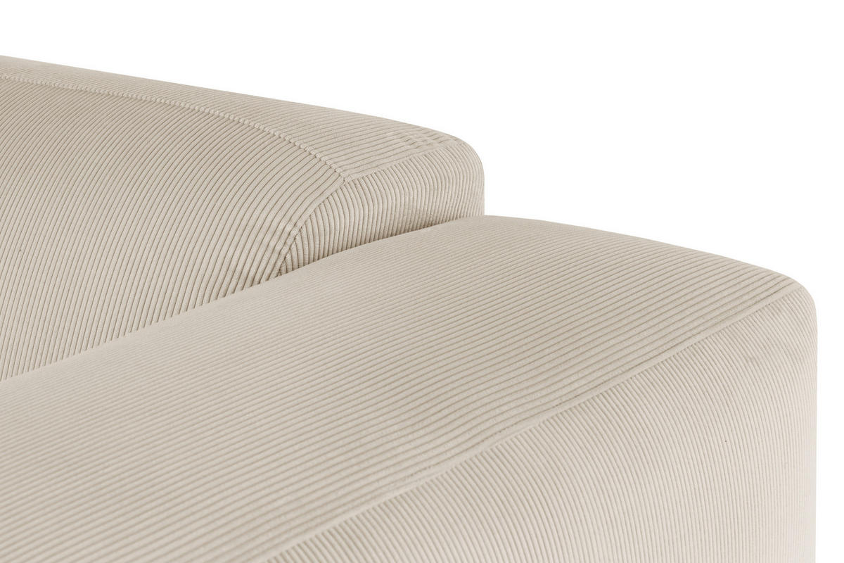 ECKSOFA in Cord Beige  - Beige/Schwarz, Design, Kunststoff/Textil (200/304cm) - MID.YOU
