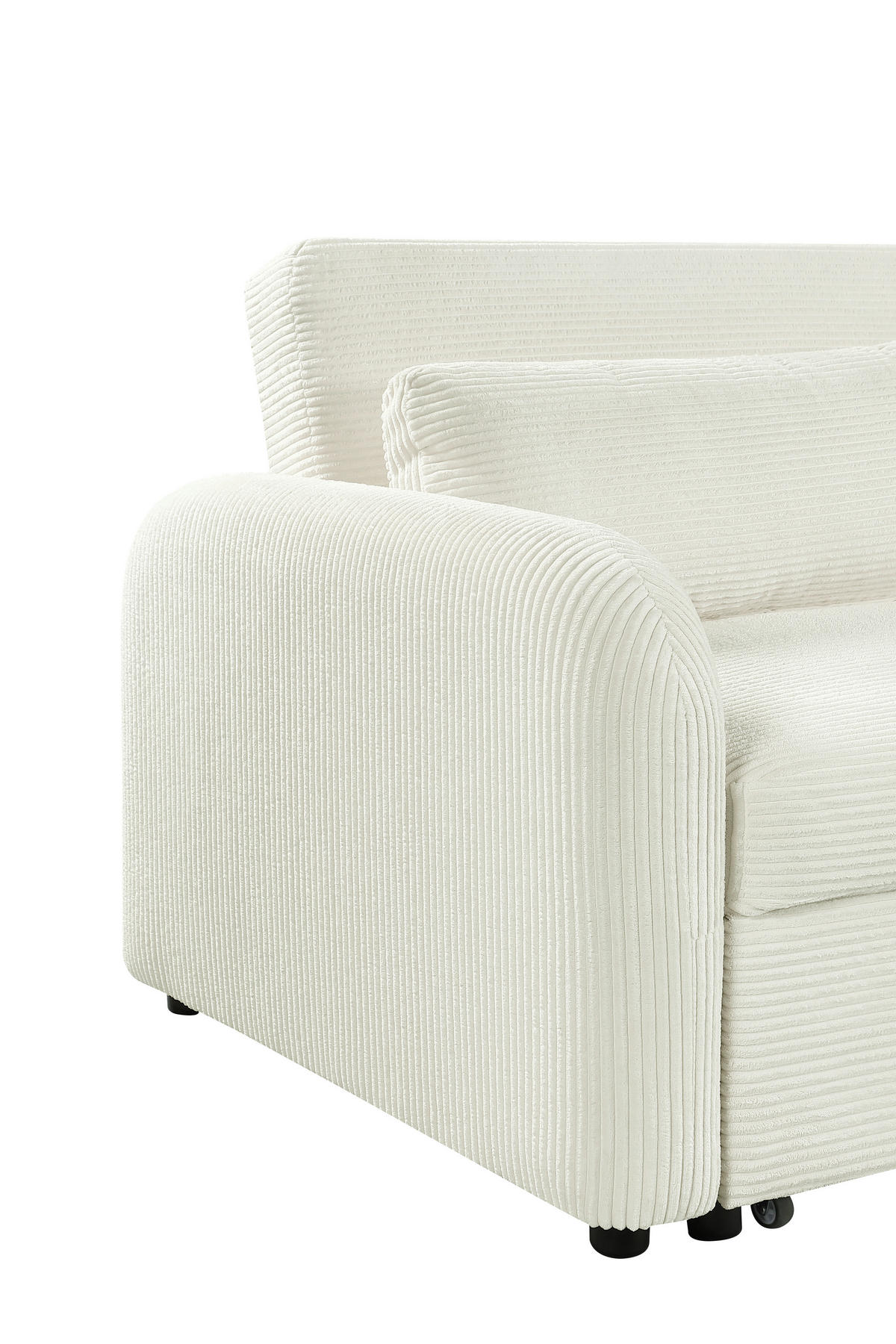 SCHLAFSOFA Cord Creme  - Creme/Schwarz, Design, Kunststoff/Textil (193/86/90cm) - MID.YOU