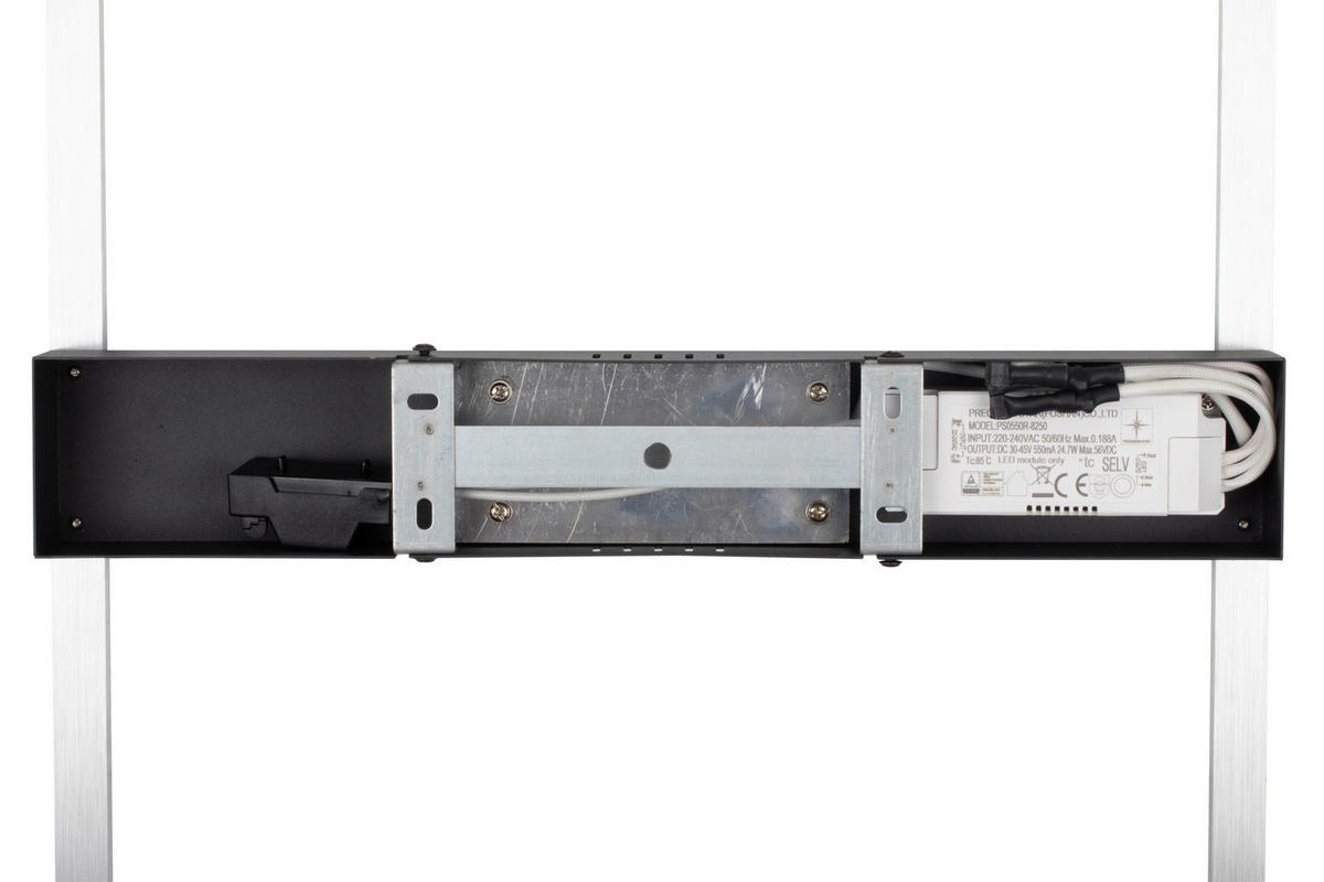 LED-DECKENLEUCHTE 40/40/6 cm   - Schwarz/Alufarben, Basics, Kunststoff/Metall (40/40/6cm) - Novel