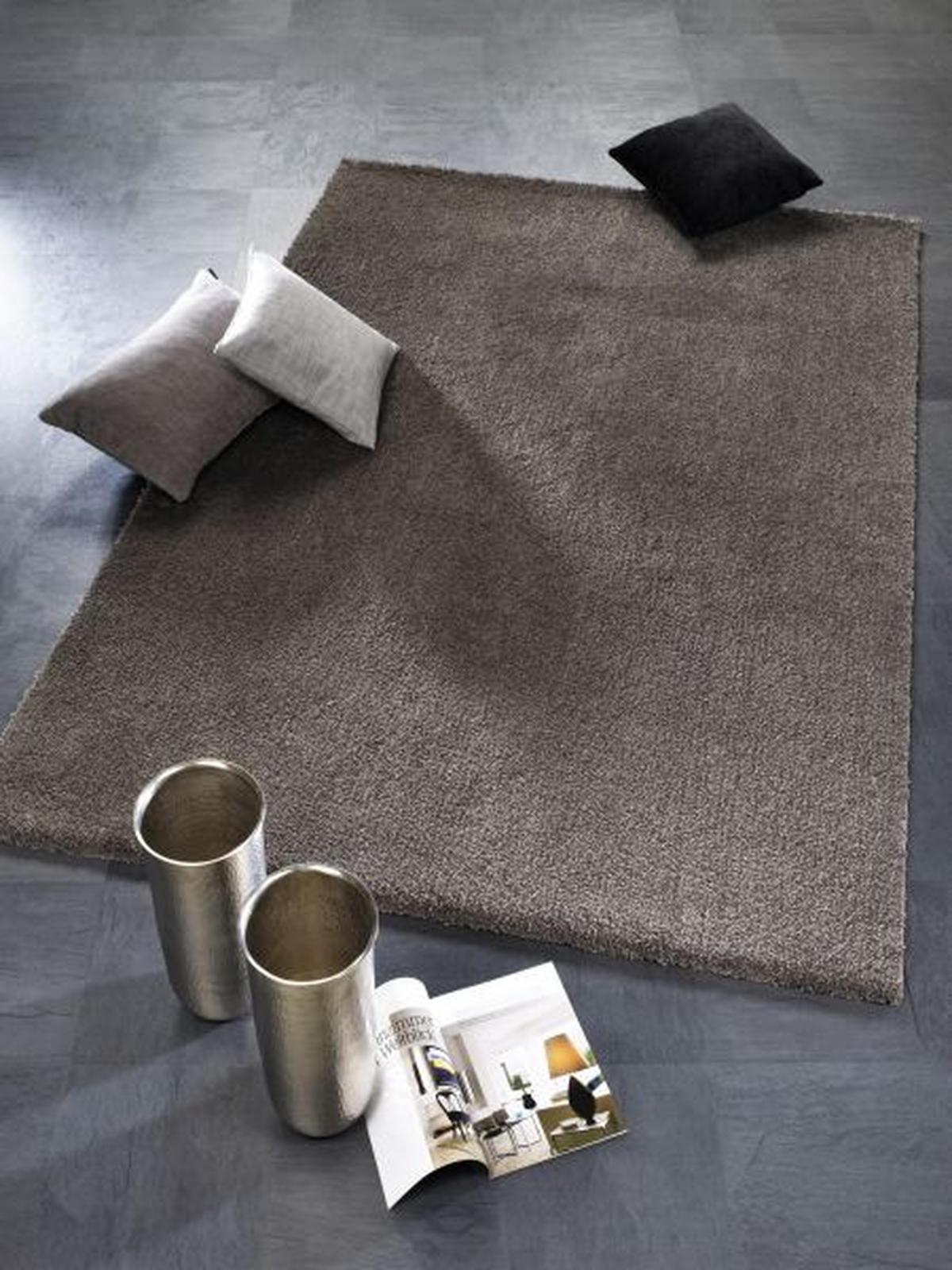 HOCHFLORTEPPICH 65/130 cm Royal Shaggy Anthrazit  - Anthrazit, Basics, Textil (65/130cm) - Novel