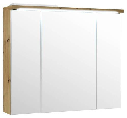 SPIEGELSCHRANK 80/69/20 cm  - Eiche Artisan, KONVENTIONELL, Glas/Holzwerkstoff (80/69/20cm) - Livetastic