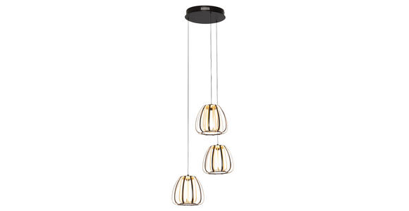 LED-HÄNGELEUCHTE 49/23/150 cm  - Goldfarben/Schwarz, Design, Kunststoff/Metall (49/23/150cm) - Novel