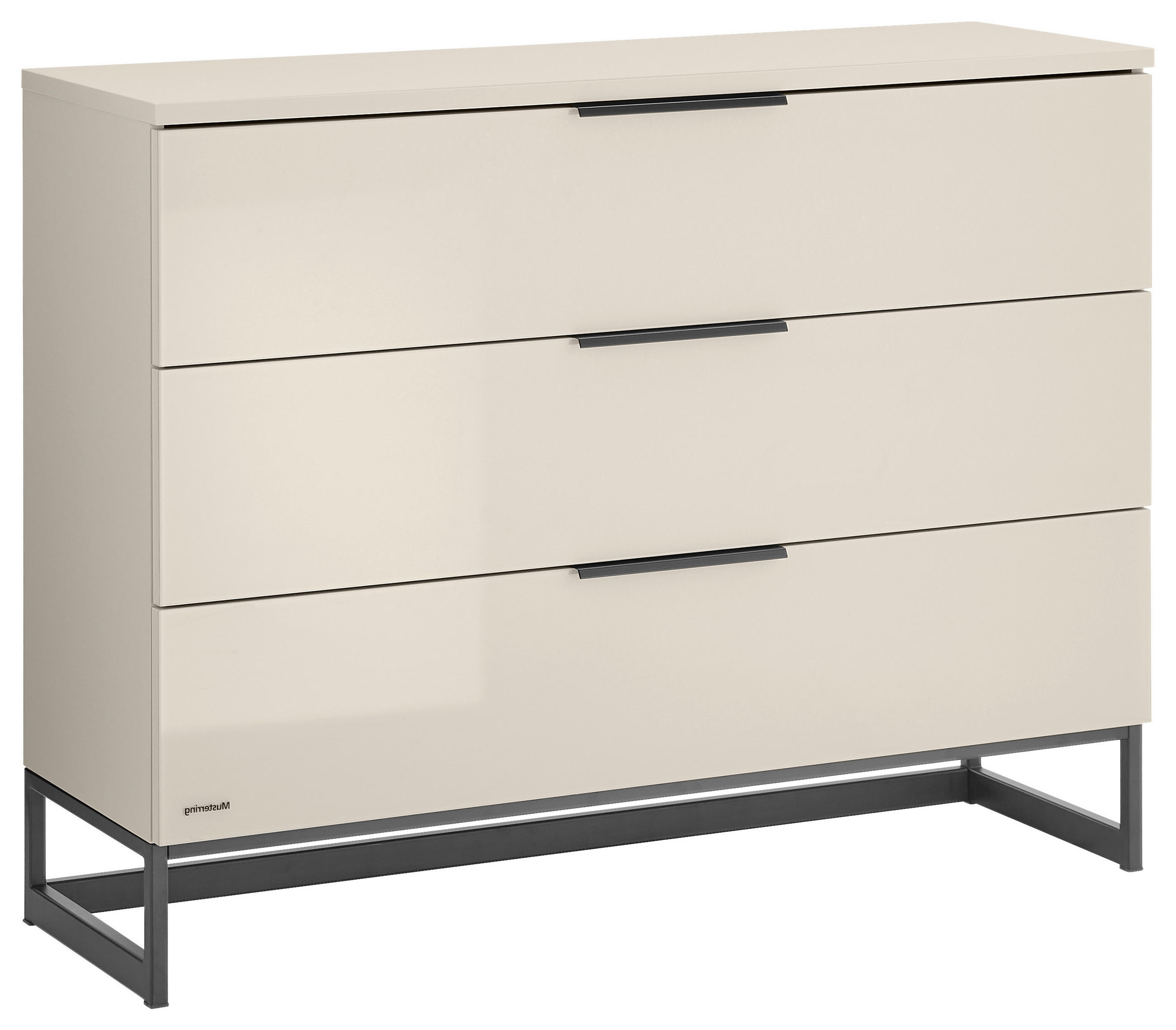 KOMMODE  in 120/95/40 cm  - Sandfarben/Schwarz, Design, Glas/Holzwerkstoff (120/95/40cm) - Musterring