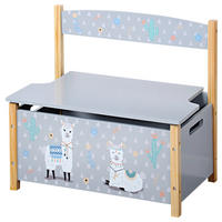 DETSKÁ LAVIČKA sivá - sivá, Modern, kompozitné drevo (60/56/34,50cm) - Kesper