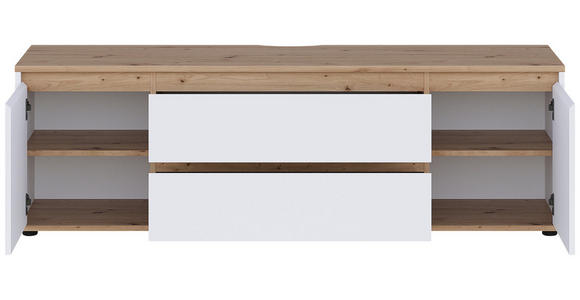 LOWBOARD  160/50/42 cm 2 Schublade(n) stehend  - Schwarz/Weiß, MODERN, Holzwerkstoff/Kunststoff (160/50/42cm) - Carryhome