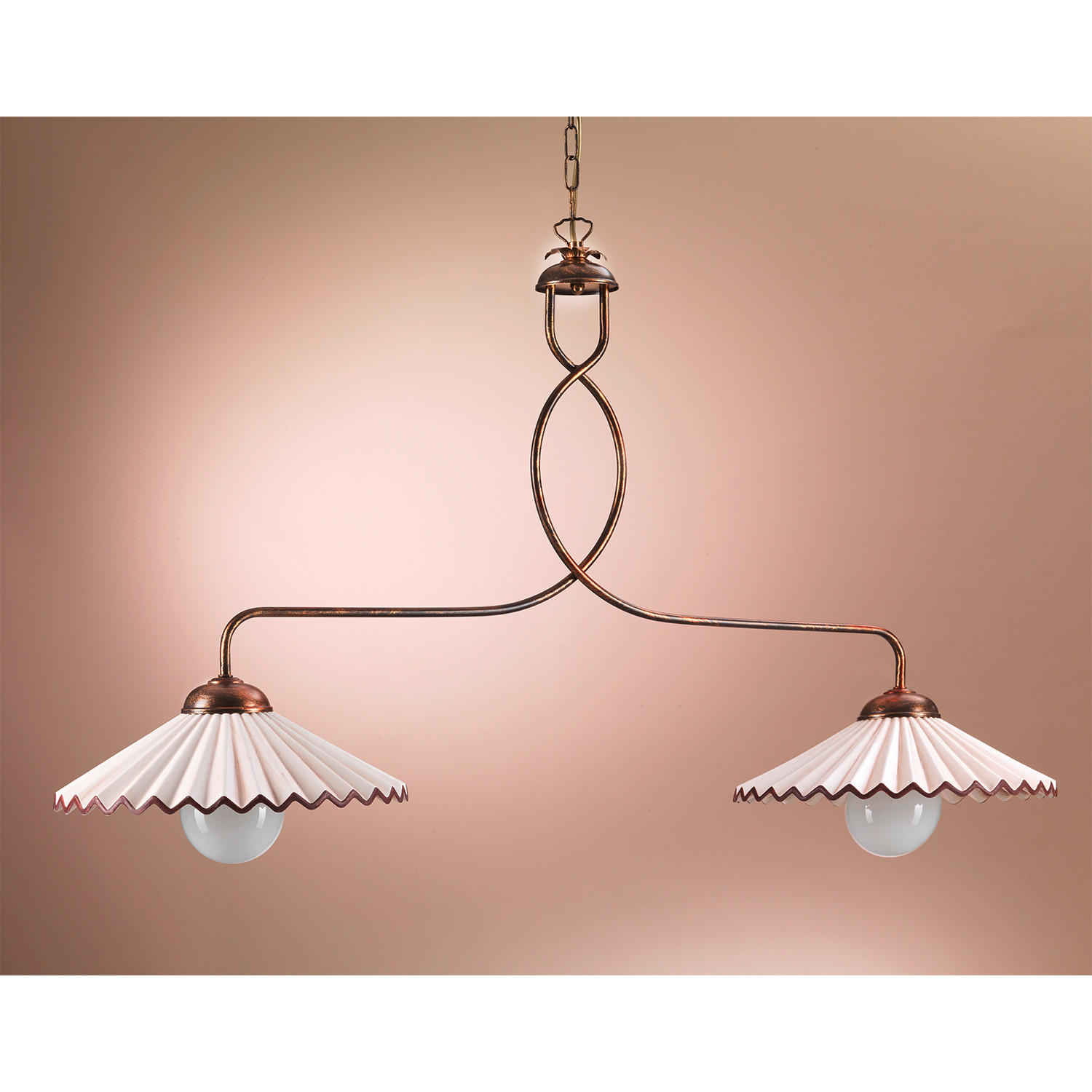 KRONLEUCHTER 100/32/115 cm   - Bernsteinfarben/Bronzefarben, KONVENTIONELL, Keramik/Metall (100/32/115cm)