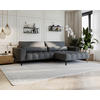 ECKSOFA Anthrazit Cord  - Anthrazit/Schwarz, Design, Textil/Metall (291/204cm) - Lomoco