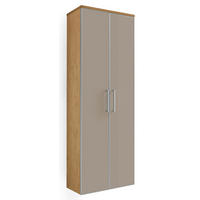 GARDEROBENSCHRANK 61/170/31 cm  - Taupe/Chromfarben, Design, Glas/Holz (61/170/31cm)