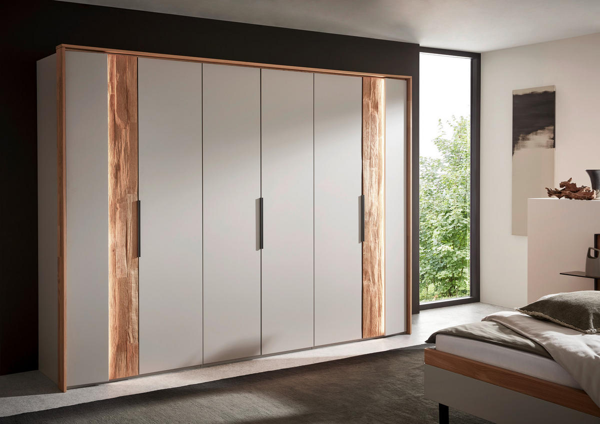 DREHTÜRENSCHRANK 301,9/223,3/62 cm 6-türig Grau, Wildeiche  - Wildeiche/Schwarz, Design, Holz/Holzwerkstoff (301,9/223,3/62cm) - Dieter Knoll