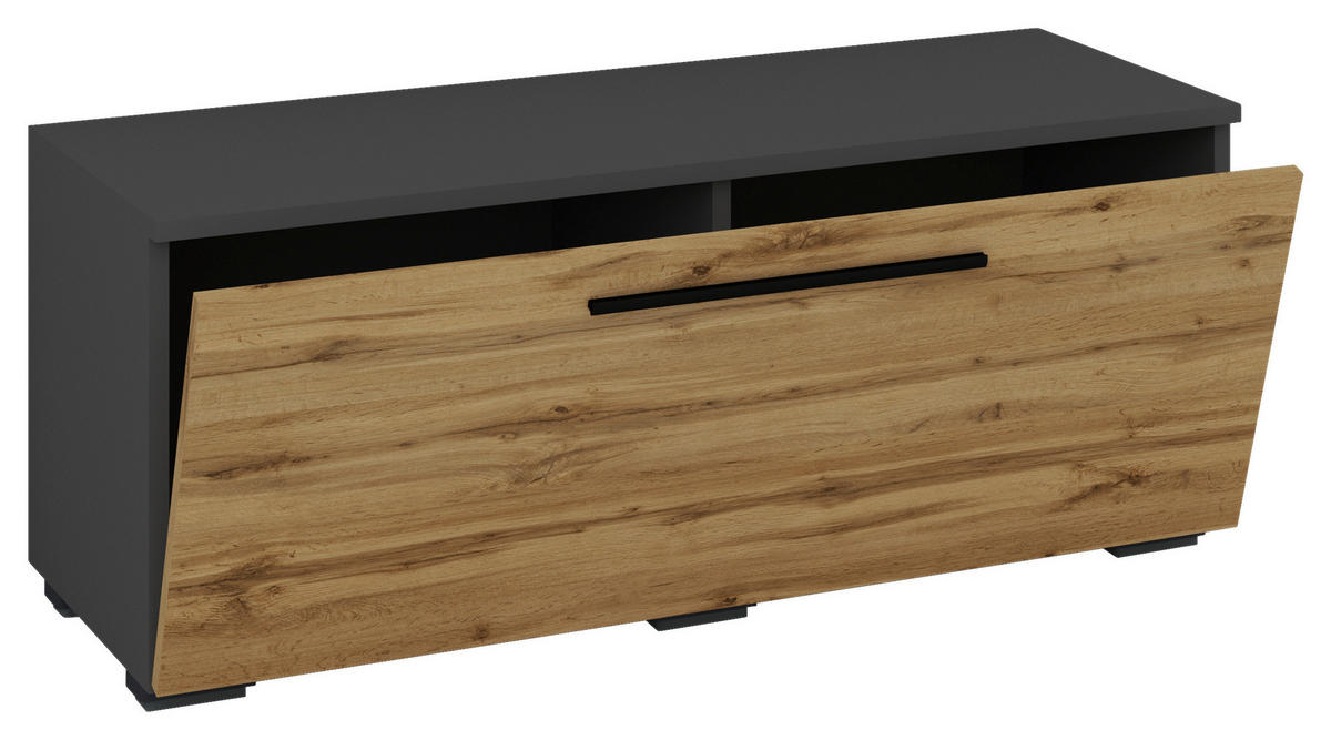 LOWBOARD  in 95/39/40 cm  - Anthrazit/Alufarben, MODERN, Holzwerkstoff/Kunststoff (95/39/40cm) - MID.YOU