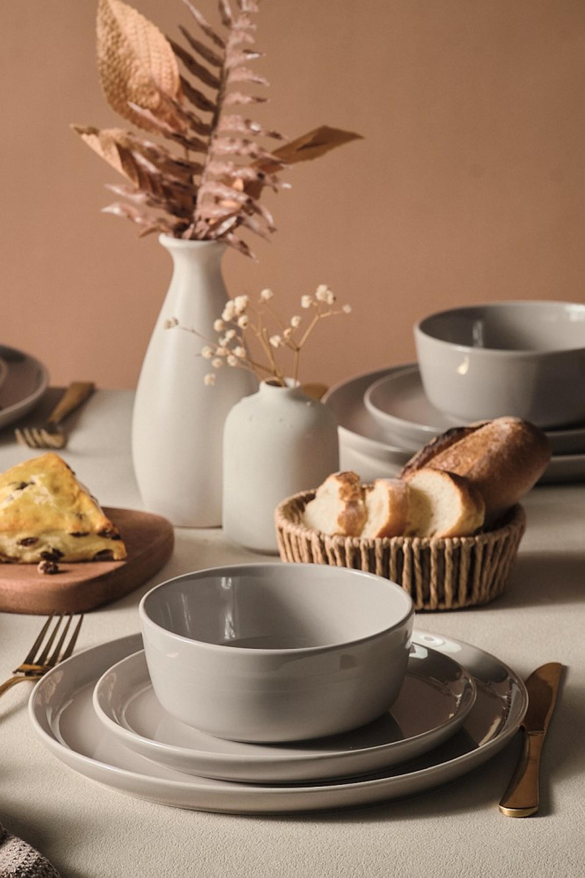 KOMBISERVICE Grau Colori grigio 24-teilig 6 Personen  - Grau, Trend, Keramik - Novel