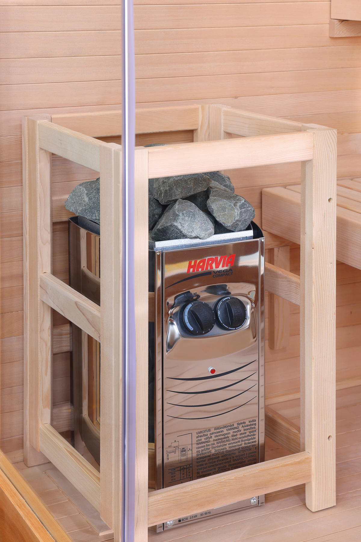 SAUNA für 2 Personen  - Naturfarben, Basics, Glas/Holz (130/120/200cm) - Sanotechnik