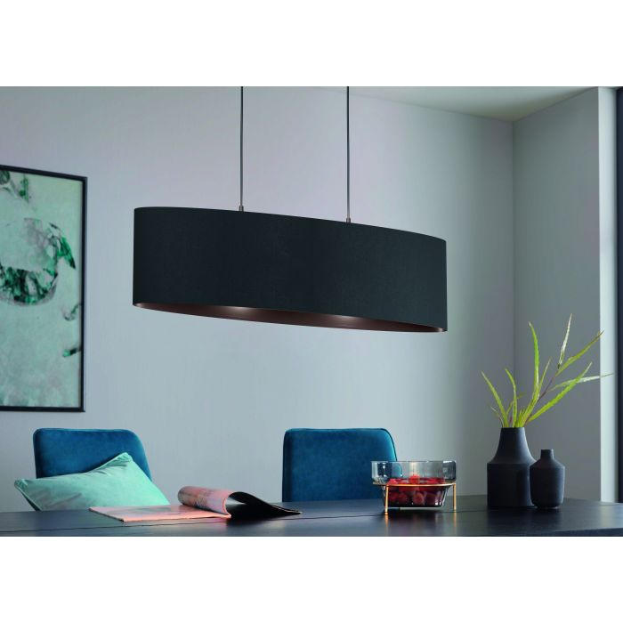HÄNGELEUCHTE Maserlo 78/22/110 cm   - Schwarz, Design, Textil/Metall (78/22/110cm) - Eglo