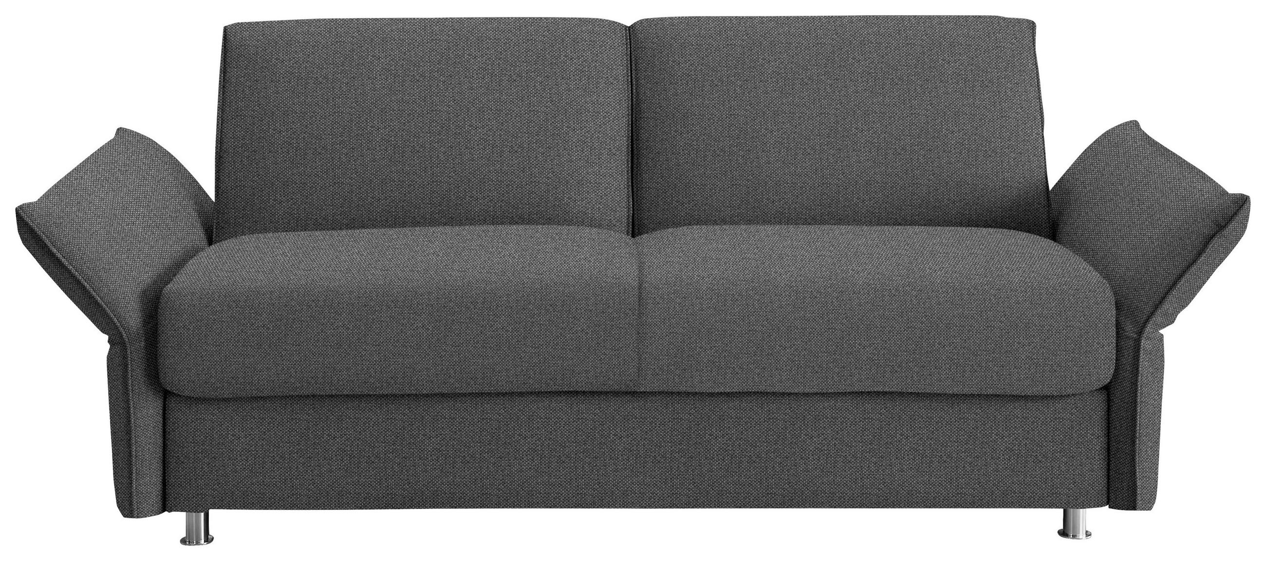SCHLAFSOFA  in Flachgewebe Graubraun  - Chromfarben/Graubraun, Design, Textil/Metall (194-234/85/100cm) - Bali