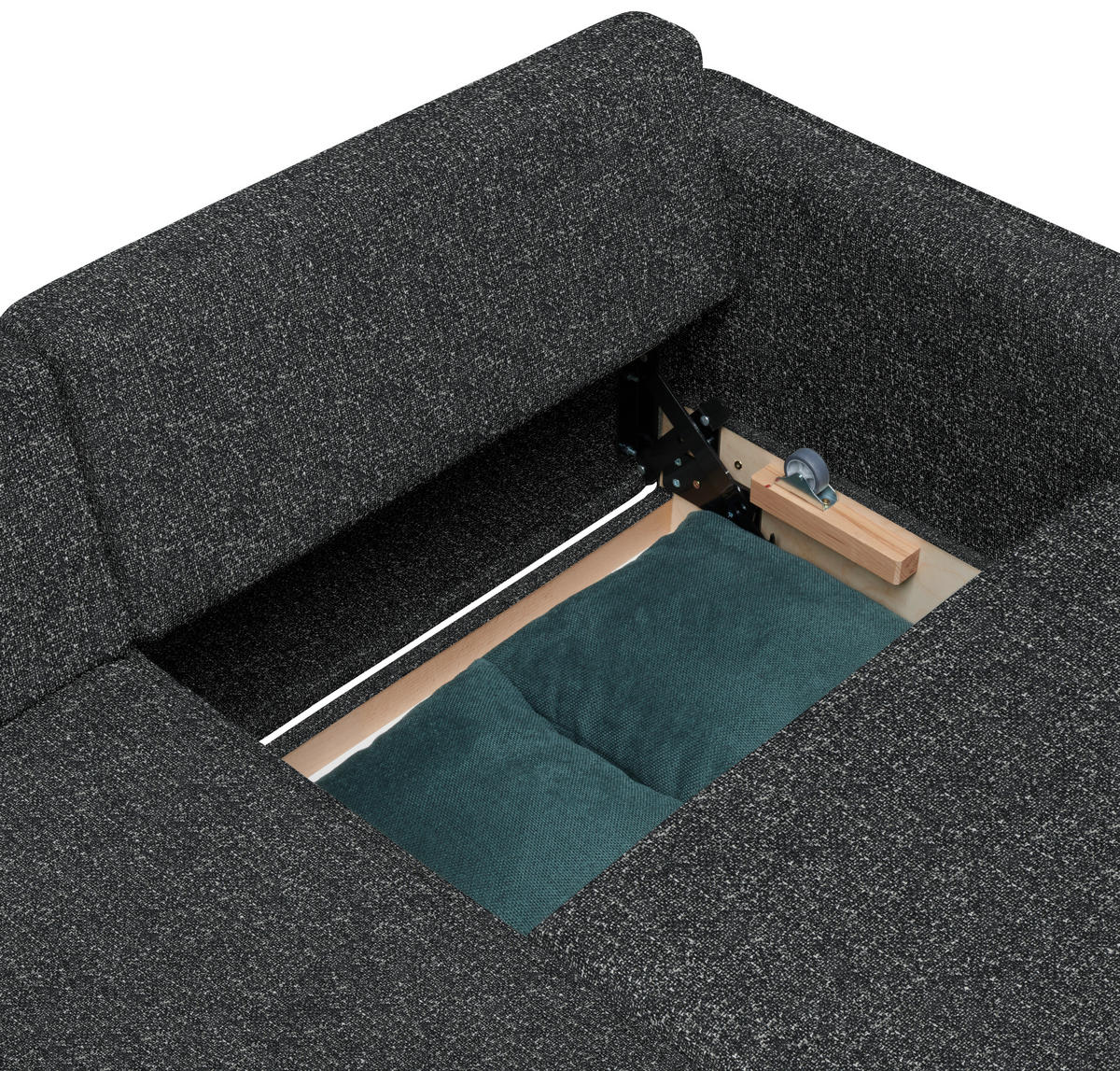 ECKSOFA  in Mikrovelours Anthrazit  237/170 cm  - Eichefarben/Anthrazit, KONVENTIONELL, Holz/Textil (237/170cm) - Sedda