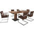 ESSTISCH Eiche massiv rechteckig Eichefarben - Eichefarben, LIFESTYLE, Holz/Metall (220/100/76,5cm) - MUSTERRING