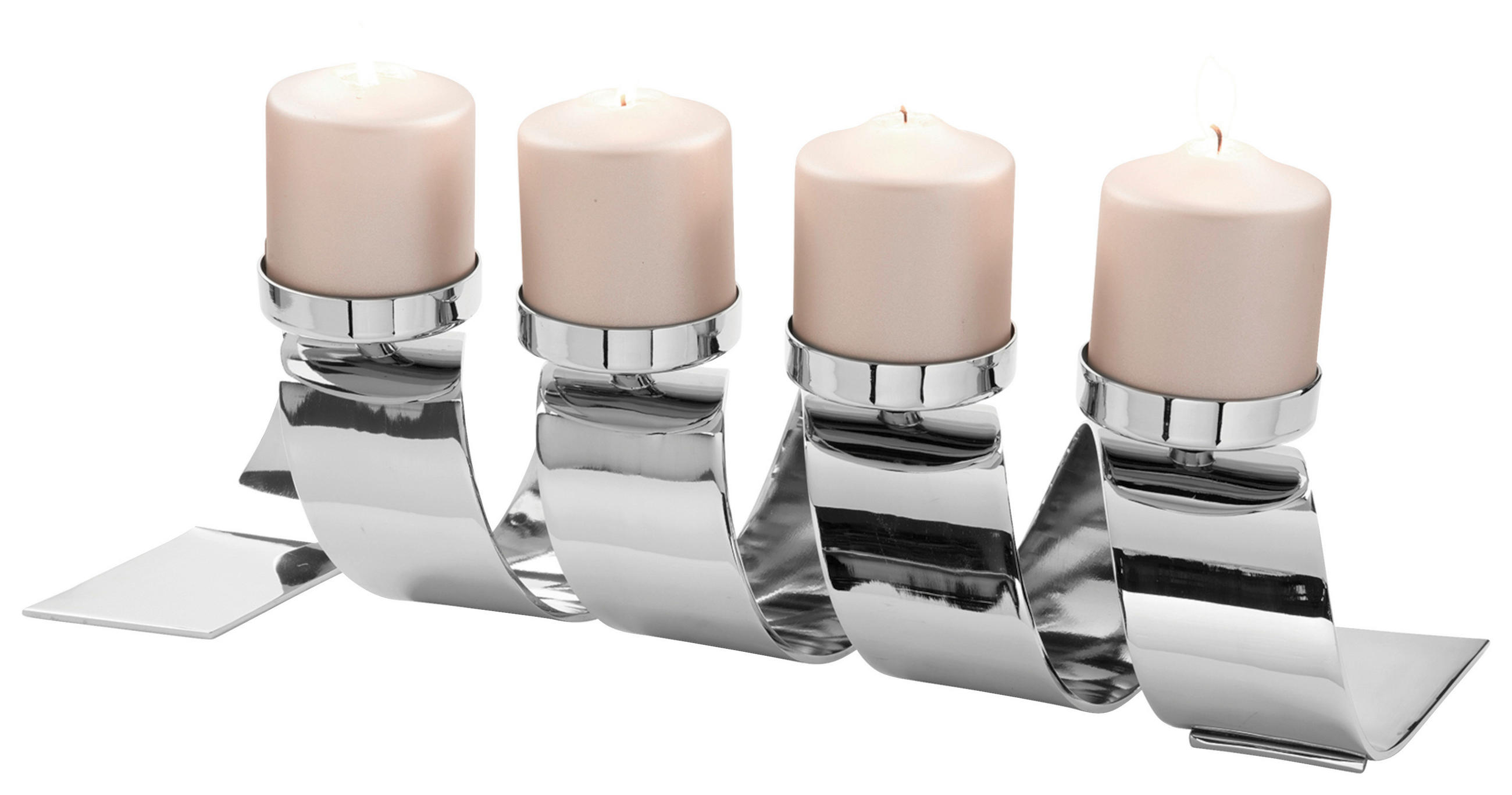 KERZENHALTER - Nickelfarben, Basics, Metall (10/56/14cm) - Fink