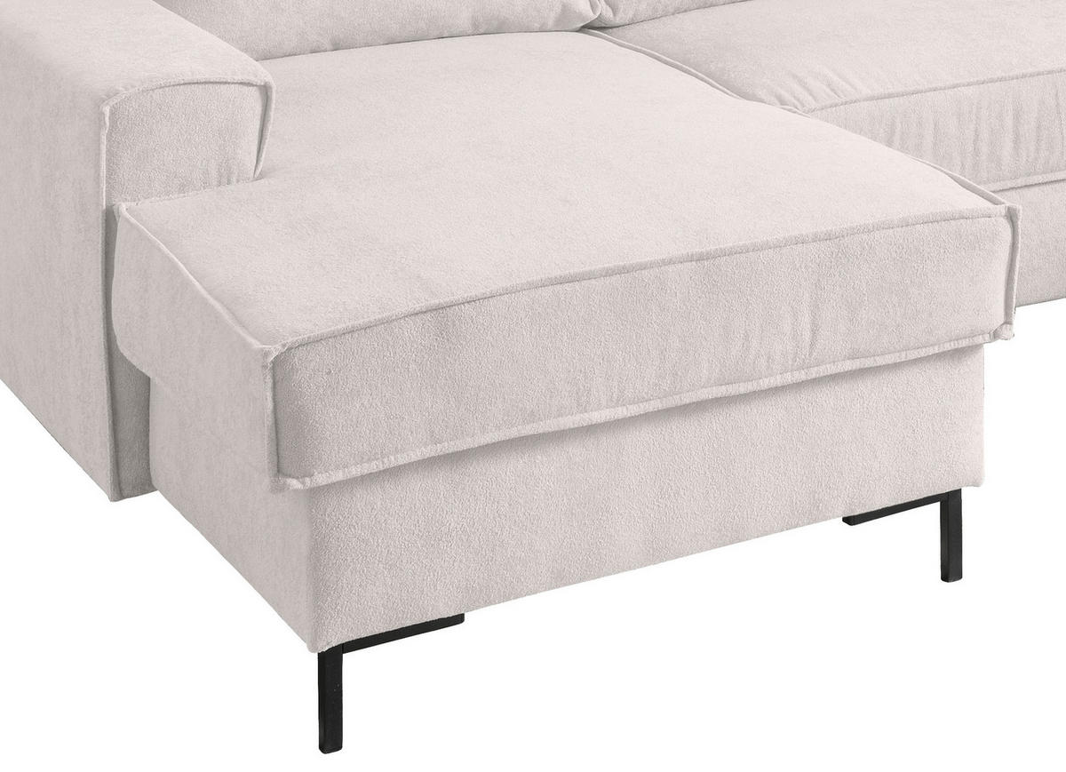 SJEDEĆA GARNITURA tekstil  bež   - bež/crna, Moderno, tekstil/metal (150/309/198cm) - MID.YOU