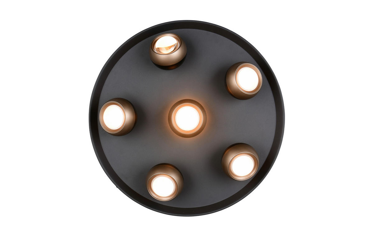 LED-DECKENLEUCHTE 50/13,5 cm   - Schwarz/Braun, LIFESTYLE, Metall (50/13,5cm)