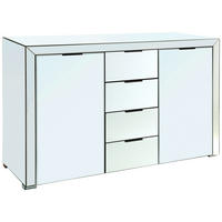 Sideboard BUX Spiegel  in 130/83/41 cm  - Klar/Schwarz, Design, Glas/Holzwerkstoff (130/83/41cm) - MID.YOU