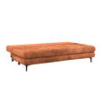 SCHLAFSOFA Chenille Terracotta Rückenkissen, Armlehnenkissen, Bettkasten, Schlaffunktion, Rücken echt  - Terracotta/Schwarz, KONVENTIONELL, Textil/Metall (203/94/96cm) - Carryhome
