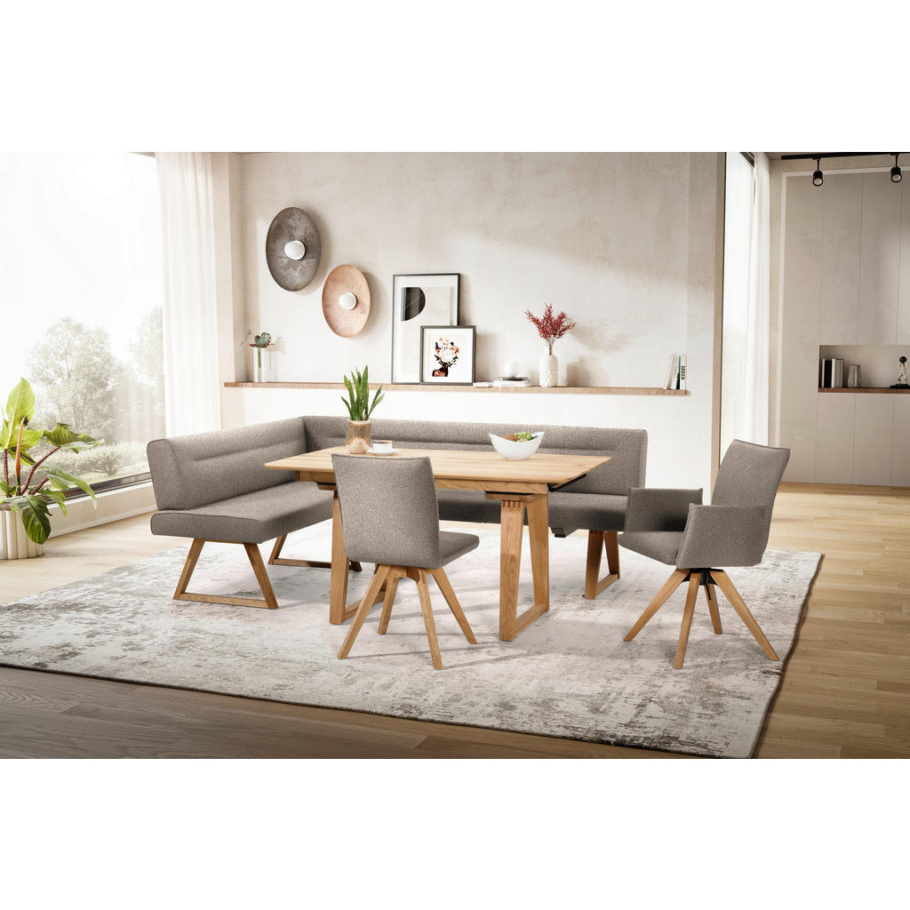 Thumbnail - Moderano Stuhl, Eiche, Hellbraun, Holz, Textil, Wildeiche, massiv, eckig, Stativgestell, 60x91x61 cm, Stoffauswahl, Type...