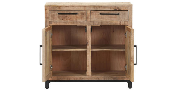 KOMMODE  in 90/85/40 cm  - Schwarz/Naturfarben, Design, Holz/Metall (90/85/40cm) - Landscape
