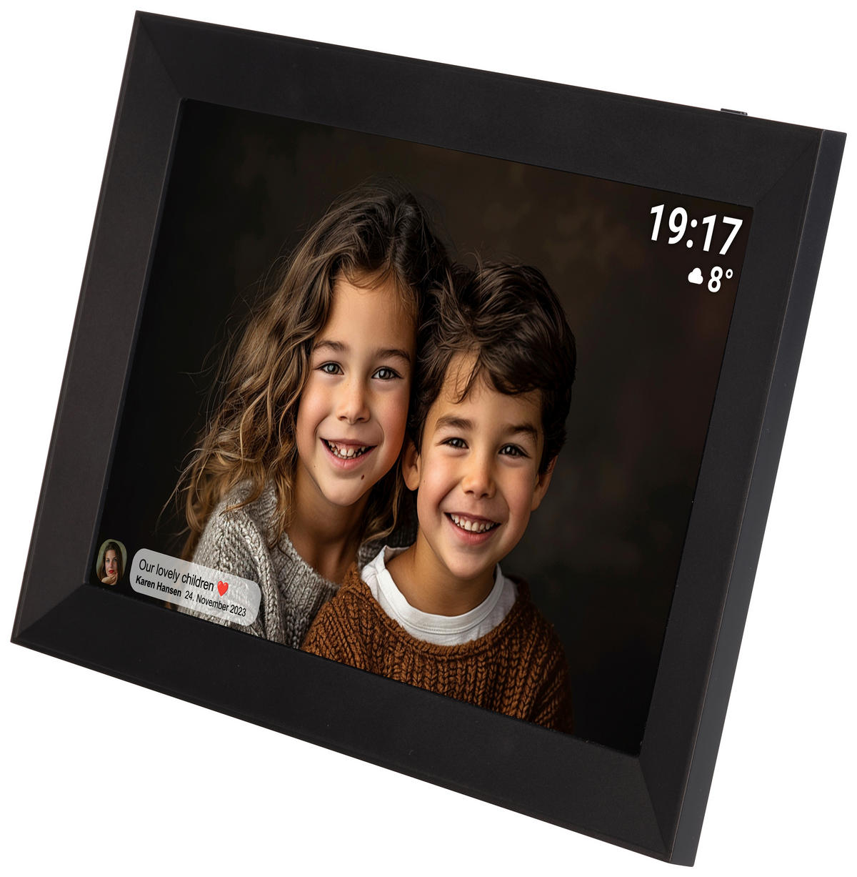DIGITALER BILDERRAHMEN - Schwarz, Design, Kunststoff (26/18/2,5cm) - DENVER