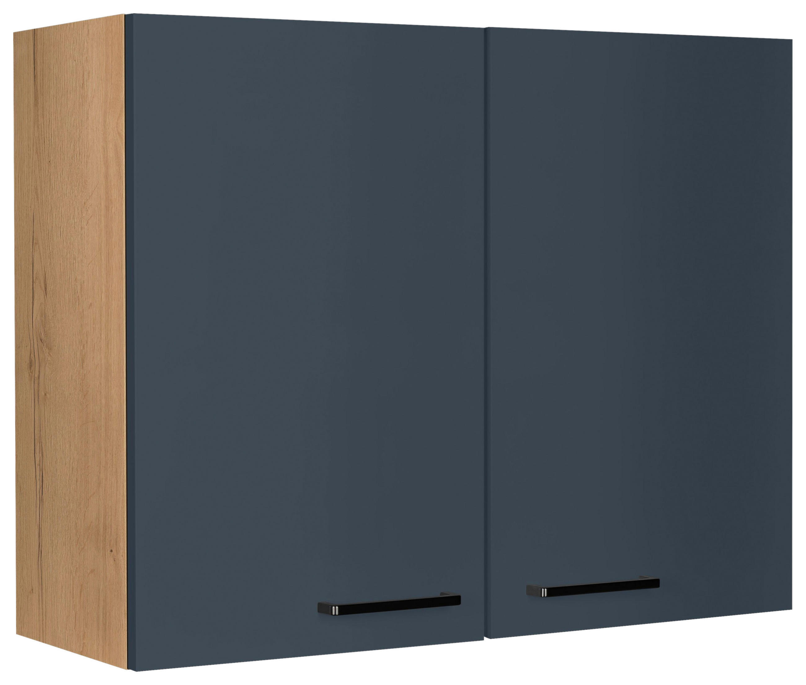 Nobilia Küchenoberschrank Easytouch Blau, Eiche 90x72x35 cm