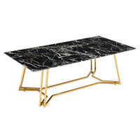 Măsuță De Cafea din metal, sticlă, 110/60/40 cm - auriu/negru, Design, sticlă/metal (110/60/40cm) - Livetastic