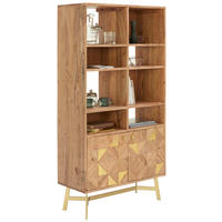 OTVORENA POLICA boja akacije, zlatna  - boja akacije/zlatna, Lajfstajl, metal/drvo (80/155/35cm) - Landscape