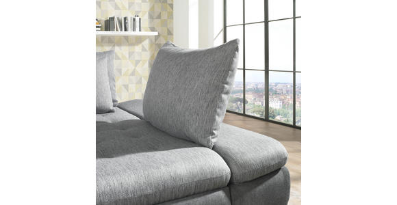 WOHNLANDSCHAFT Lederlook Armteilverstellung, Bettkasten, Relaxfunktion, Rückenkissen, Schlaffunktion, Zierkissen - Chromfarben/Anthrazit, Design, Textil/Metall (200/309cm) - Hom`in