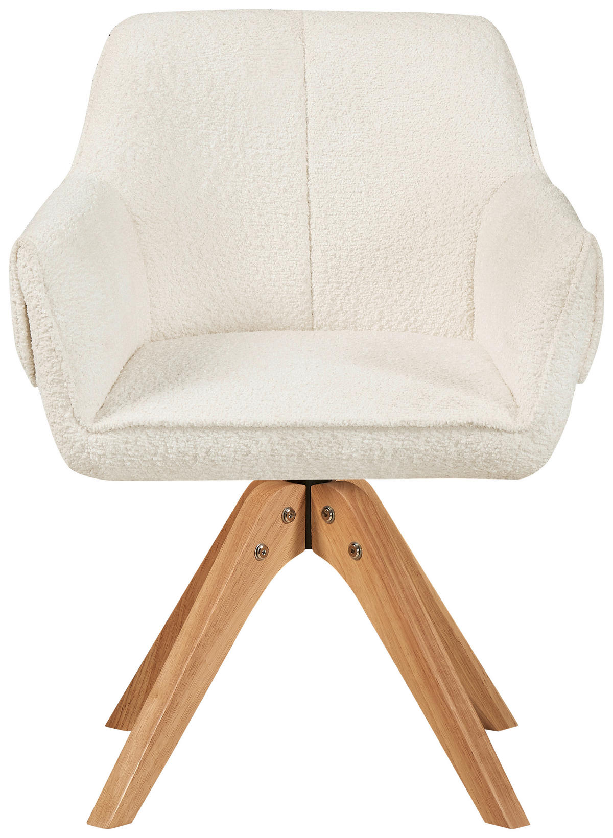 ARMLEHNSTUHL  in Bouclé  - Weiß, MODERN, Holz/Textil (60/86,5/63,5cm) - Kayoom