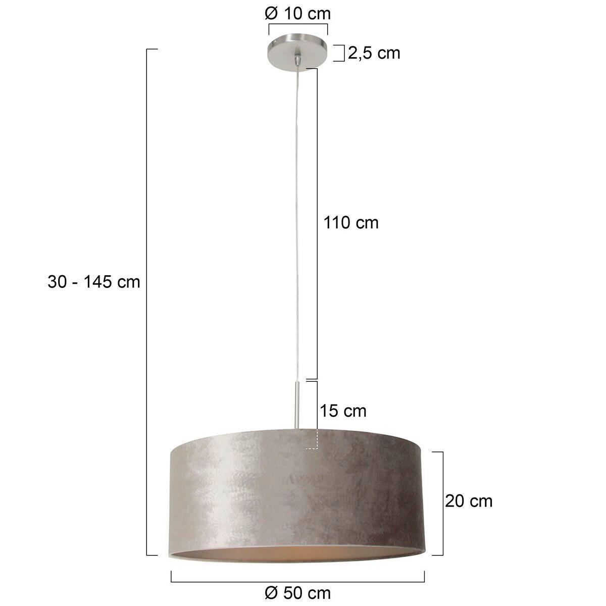 HÄNGELEUCHTE SPARKLED LIGHT 50/135/50 cm  - Silberfarben, Trend, Leder (50/135/50cm)