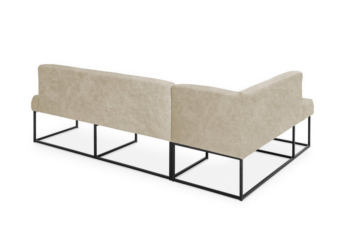 UGAONA KLUPA  boja peska   - crna/boja peska, Moderno, drvo/metal (245/159cm) - Livetastic