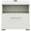 NACHTTISCH 50/48/42,1 cm  in Weiss  - Weiss/Edelstahlfarben, Design, Holzwerkstoff/Metall (50/48/42,1cm) - Cantus