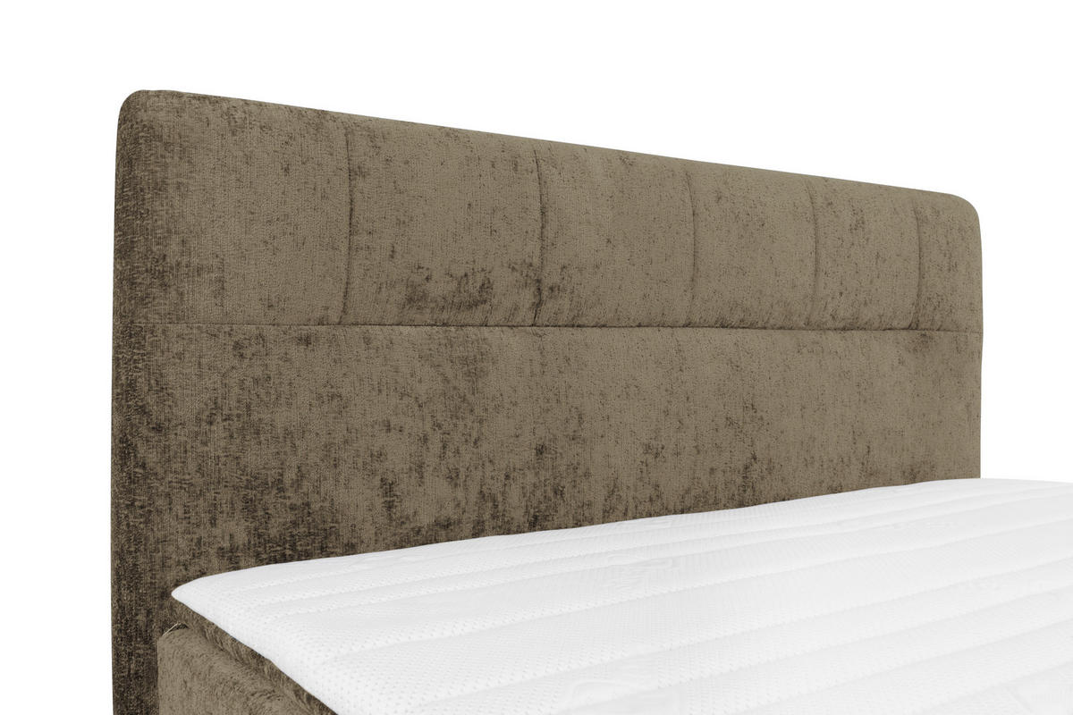 BOXSPRINGBETT 160/200 cm  in Schlammfarben  - Schlammfarben/Schwarz, Design, Textil/Metall (160/200cm) - Esposa
